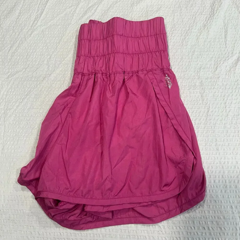 Free people movement metallic pink high rise shorts M women